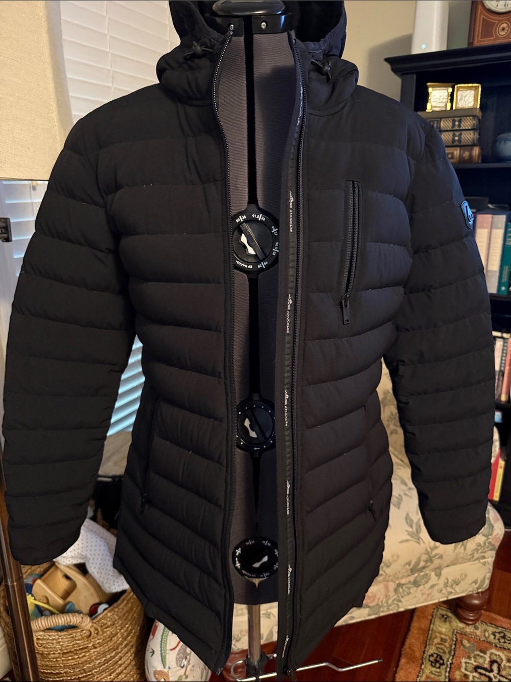 Moose Knuckles Women’s Black Quilted Hooded Puffer